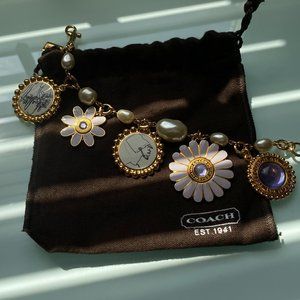 Coach | Gold & Purple Flower Charm Bracelet